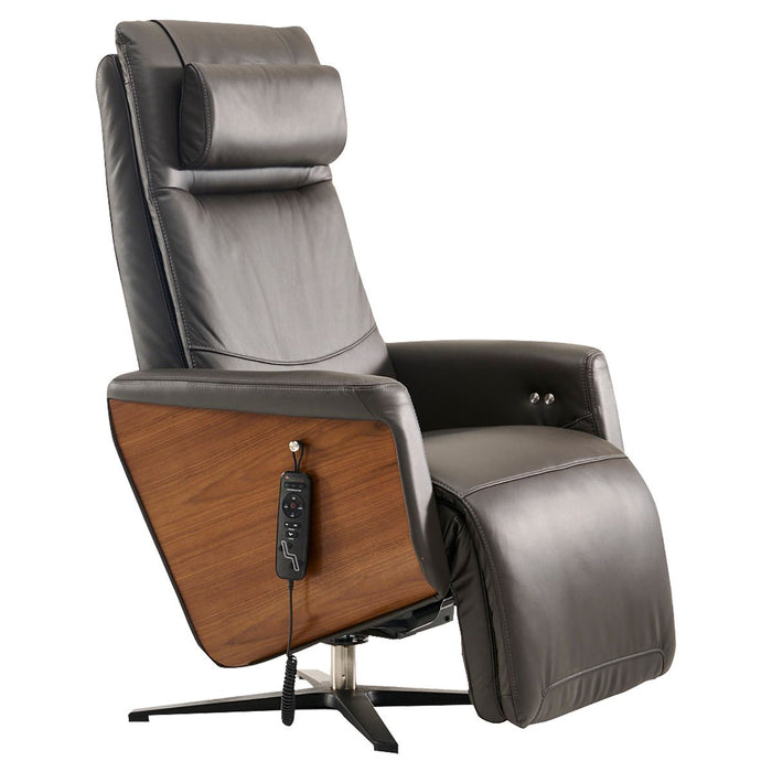 Side view of the Circa Zero Gravity Swivel Chair in espresso | Relax The Back