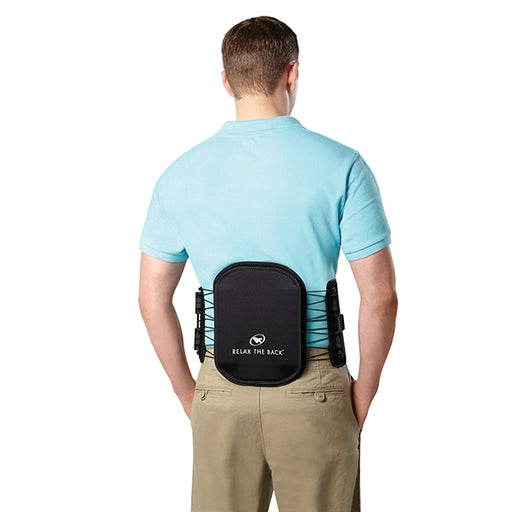 Back view of man Standing lady  Mobility Lumbar Brace around waist